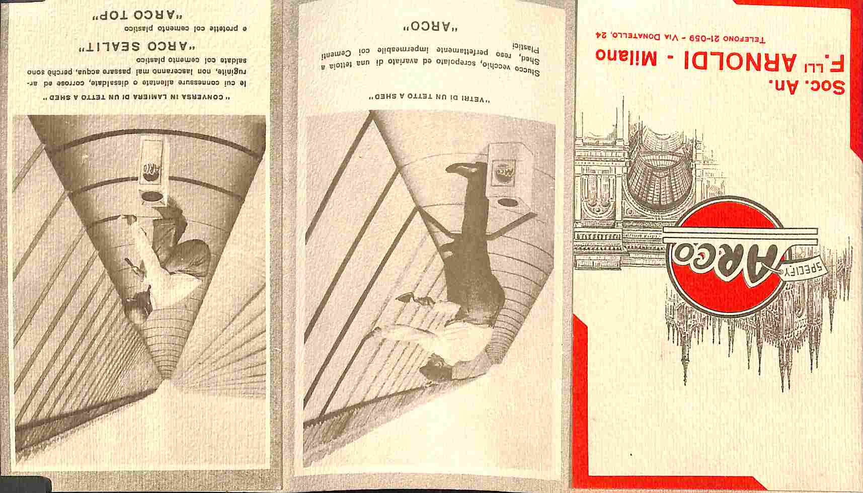 Cementi plastici Arco. Soc. F.lli Arnoldi Milano (Pieghevole pubblicitario)